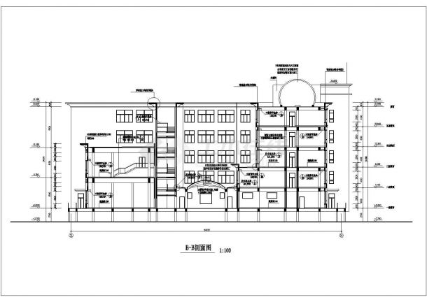 某市重点中学综合楼建筑全套方案设计施工CAD资料-图一