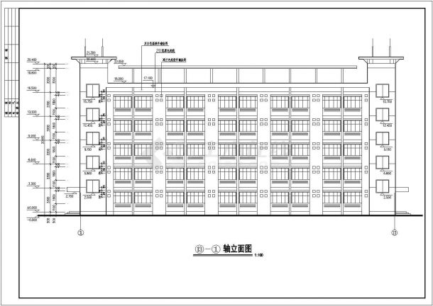 某市重点中学宿舍楼建筑方案设计施工CAD资料-图二