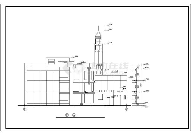 某市重点前海花园幼儿园建筑设计施工CAD资料-图二