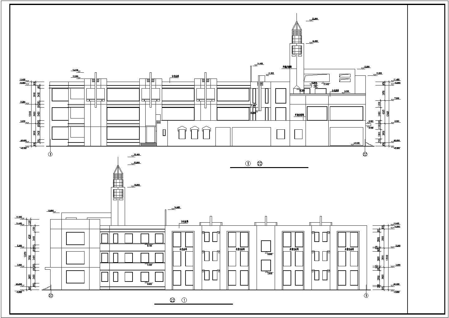 某市重点前海花园幼儿园建筑设计施工CAD资料