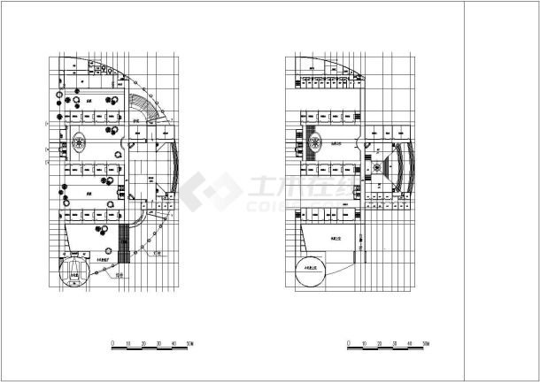 某市高级小学建筑设计施工CAD资料-图二