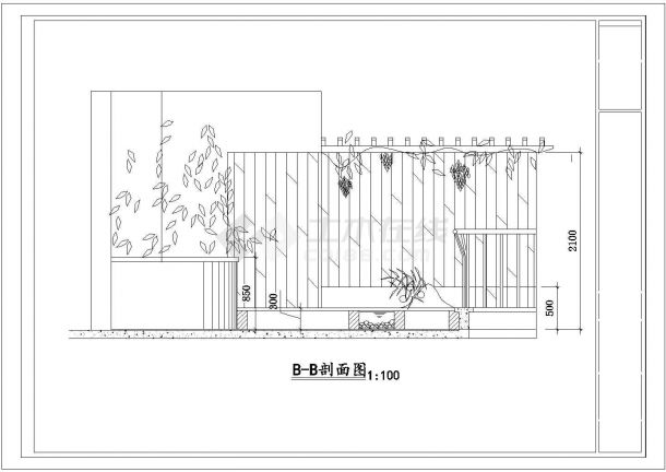某酒店花园CAD景观设计施工图纸-图二