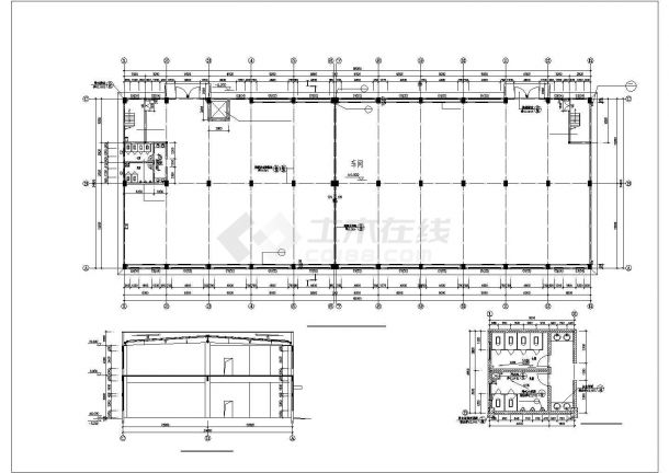 某车间建筑施工CAD图（共4张）-图一