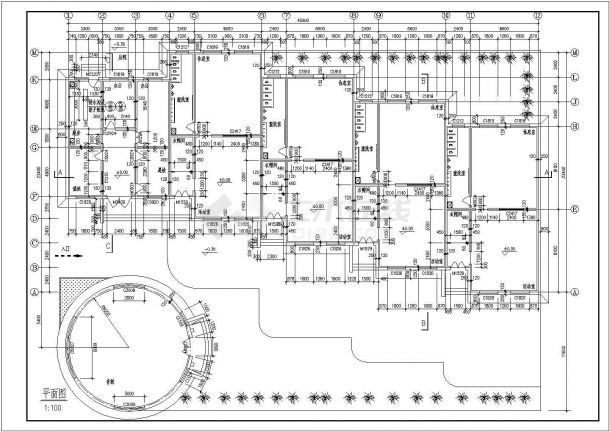 某重点小型幼儿园建筑规划设计施工CAD资料-图二