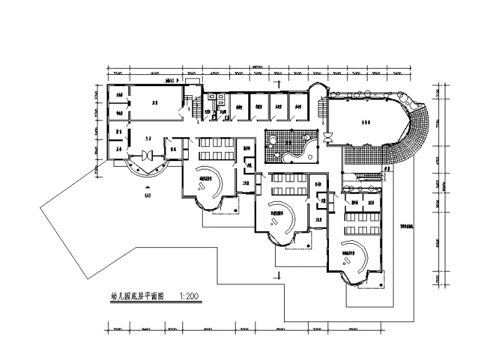 新城名苑小区幼儿园2层教学楼建筑设计施工cad图纸_图1