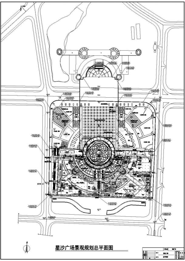 某市中心广场园林CAD景观设计方案-图一