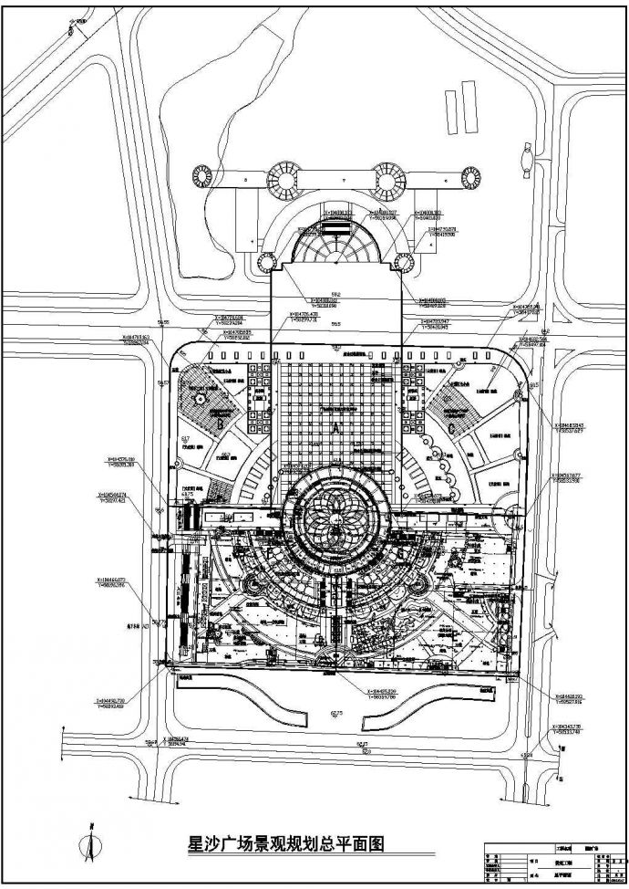 某市中心广场园林CAD景观设计方案_图1