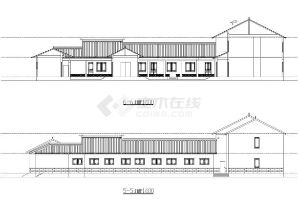 某二层四合院式住宅建筑平立面CAD图纸-图一