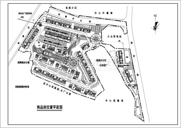 某多层商品房小区规划设计cad总平面位置图-图一