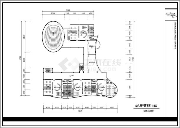 某省重点大型幼儿园艺术楼全套建筑设计施工CAD资料-图二