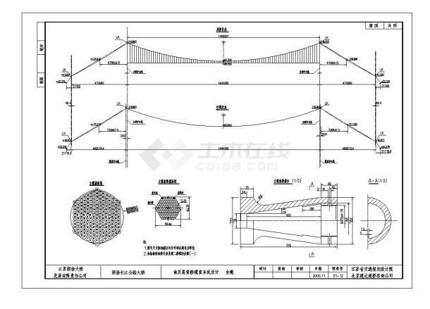 南汊悬索桥锚碇设计图-图一