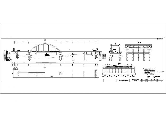 某大桥提篮式CAD完整构造设计总体布置图_图1