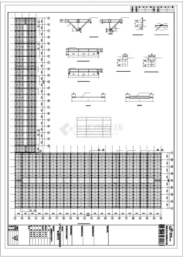 淮北市某木雕加工厂单层钢结构刨花板车间全套建筑设计CAD图纸-图一