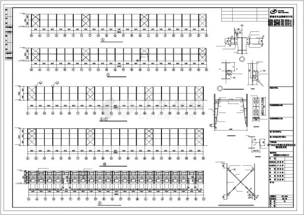 淮北市某木雕加工厂单层钢结构刨花板车间全套建筑设计CAD图纸-图二