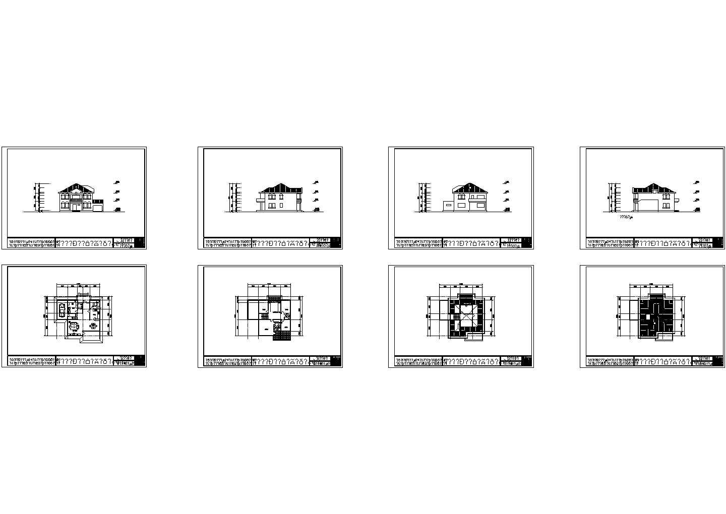 厦门市木村镇2层私人独栋别墅建筑设计CAD施工图（带阁楼）