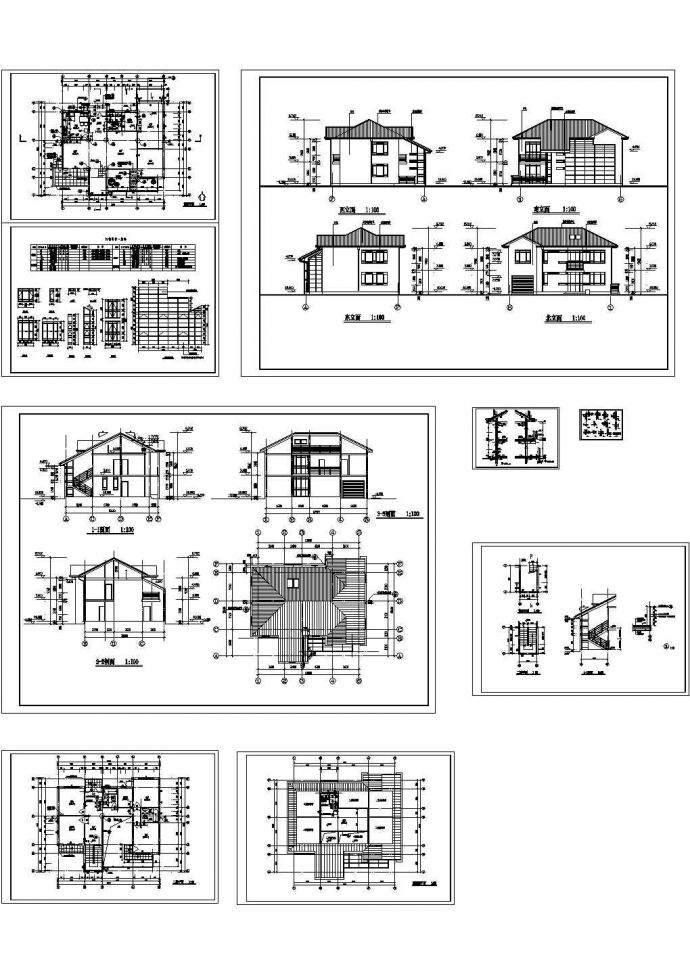 安徽某小区现代风格住宅建筑施工设计CAD全套图纸_图1