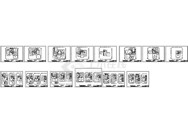 别墅建筑中央空调cad设计平面施工图-图一