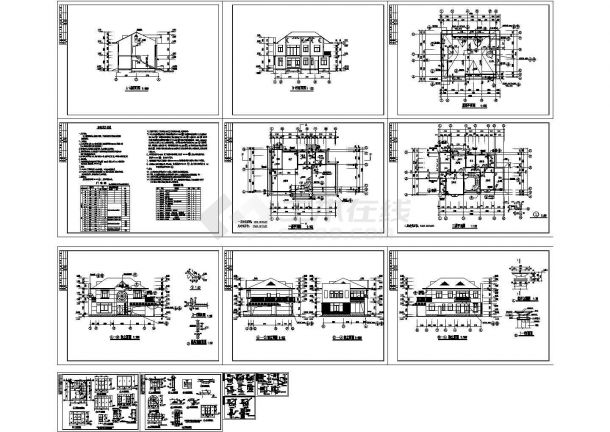 南昌市某小区290平米2层别墅建筑设计CAD施工图-图一