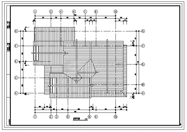 二层带地下室B型日式别墅建筑施工cad图，共十一张-图一