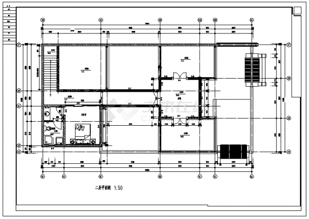 某二层1号龙湖别院落建筑施工cad图(带效果图，共十张)-图一