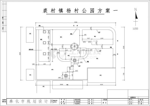 裘村镇杨村公园绿化规划设计cad全套施工图（含设计说明）-图二