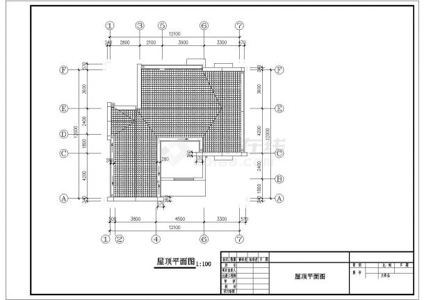 某带庭院二层别墅建筑施工设计CAD全套图纸-图一