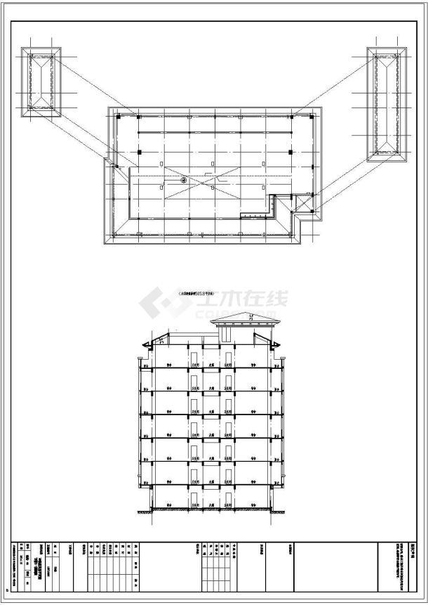 [浙江]七层框架结构教师学院员工宿舍楼结构施工图-图一