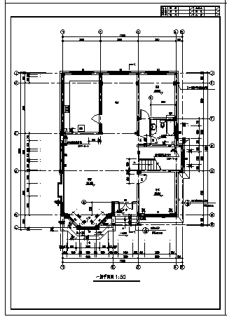 二层带阁楼别墅建筑施工cad图，共八张-图一