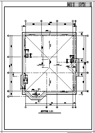 二层带阁楼别墅建筑施工cad图，共八张-图二
