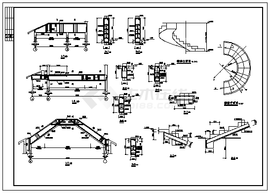254平方米二层带夹层航民村别墅建筑施工cad图(带阁楼设计，共五张)-图二