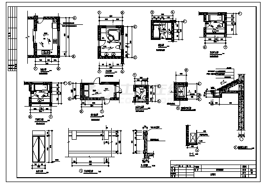 315平方米二层带车库别墅建筑施工cad图，共七张-图一