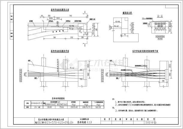 某特大桥30+110+30m钢管混凝土中承式提篮拱系杆CAD大样详细构造-图一