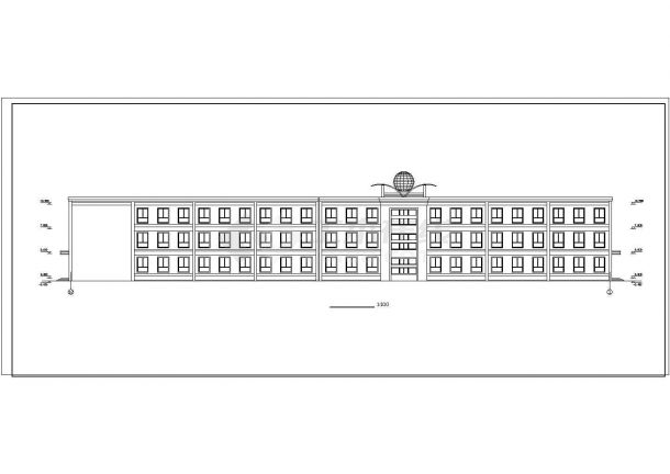 农村小学教学楼设计建筑施工cad图，共八张-图一