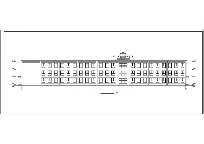 农村小学教学楼设计建筑施工cad图，共八张_图1
