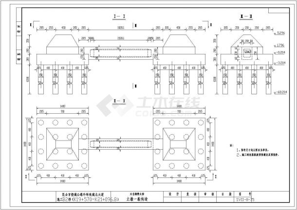 某特大桥30+110+30m钢管混凝土中承式提篮拱主墩一般CAD构造-图一