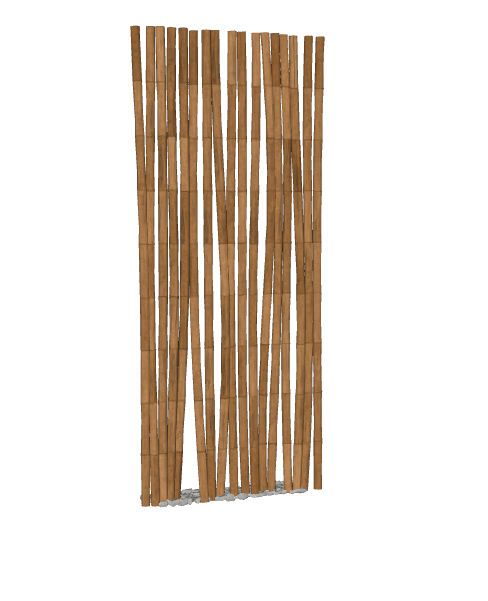 排列整齐褐色竹竿组合su模型-图二