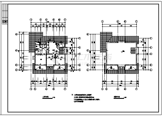 254平方米二层带阁楼春天花园别墅建筑施工cad图(带夹层设计，共五张)-图一