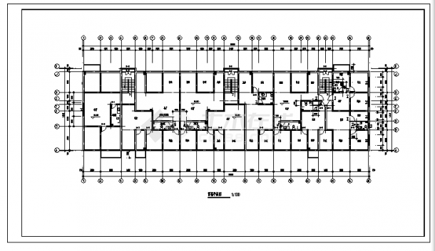 六层带阁楼住宅楼建筑施工cad图，共六张-图一