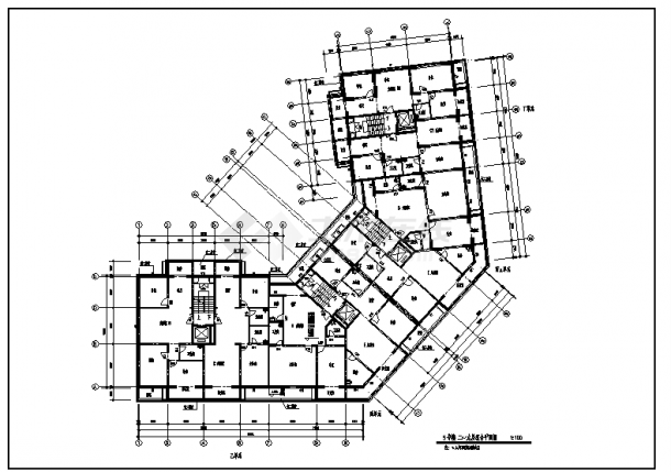 十一层带地下室住宅楼建筑施工cad图(含平立面图，共二十二张）-图二