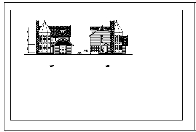 368平方米三层A型住宅建筑施工cad图，共六张_图1