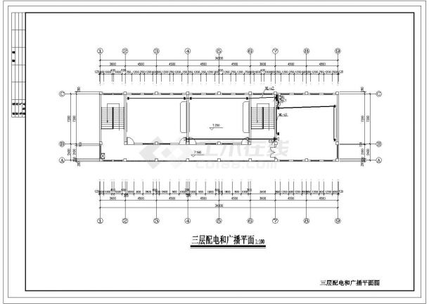 1010平方米三层中学教学楼电气施工图纸-图二