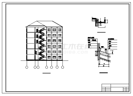 办公楼设计_某六层框架结构综合办公楼建筑施工cad图，含计算书-图一
