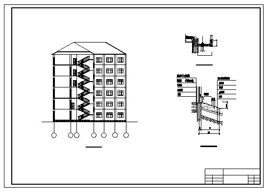 办公楼设计_某六层框架结构综合办公楼建筑施工cad图，含计算书_图1