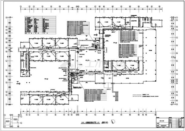 2万六层知名大学教学楼电气施工cad图，共十五张-图一