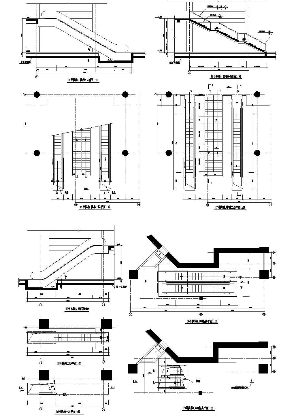 南京市栖霞区某2层私人别墅楼梯建筑设计CAD施工图