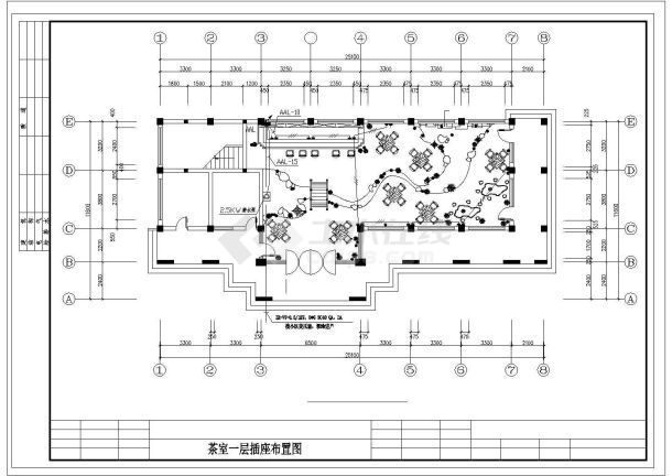 某地精致茶室电气设计CAD-图一