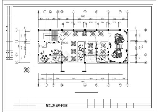 某地精致茶室电气设计CAD-图二