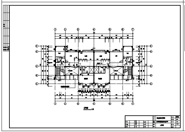 三层冠迪花园双联别墅建筑施工cad图，共九张-图二