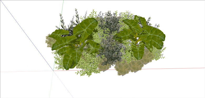 现代多色系灌木花丛组合su模型-图二