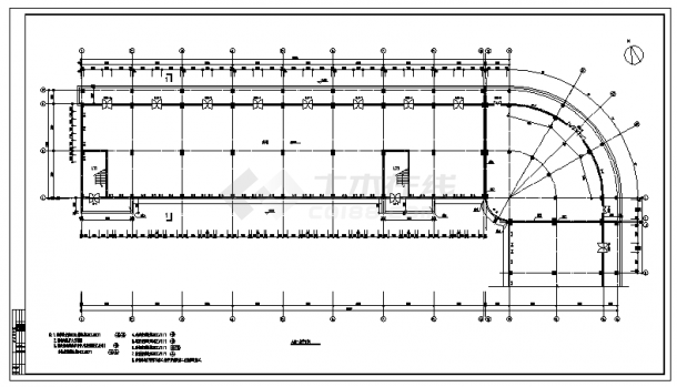 某市五层中亚工业城宿舍建筑施工cad图(带效果图，共十五张)-图一